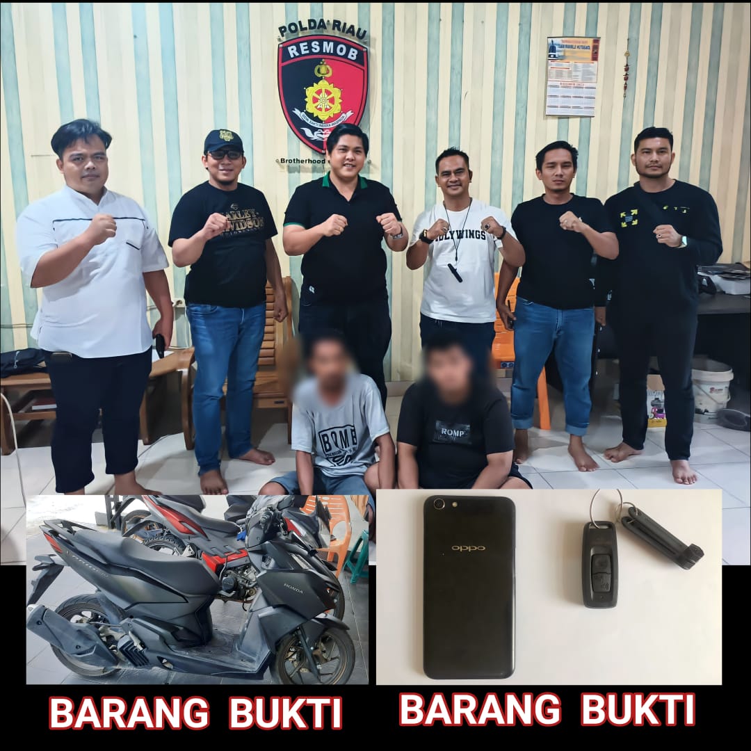 Tim Resmob Jatanras Polda Riau Back Up Pengungkapan Pidana Curat Spesialis Curanmor R2 yang viral di kota Pekanbaru-Riau